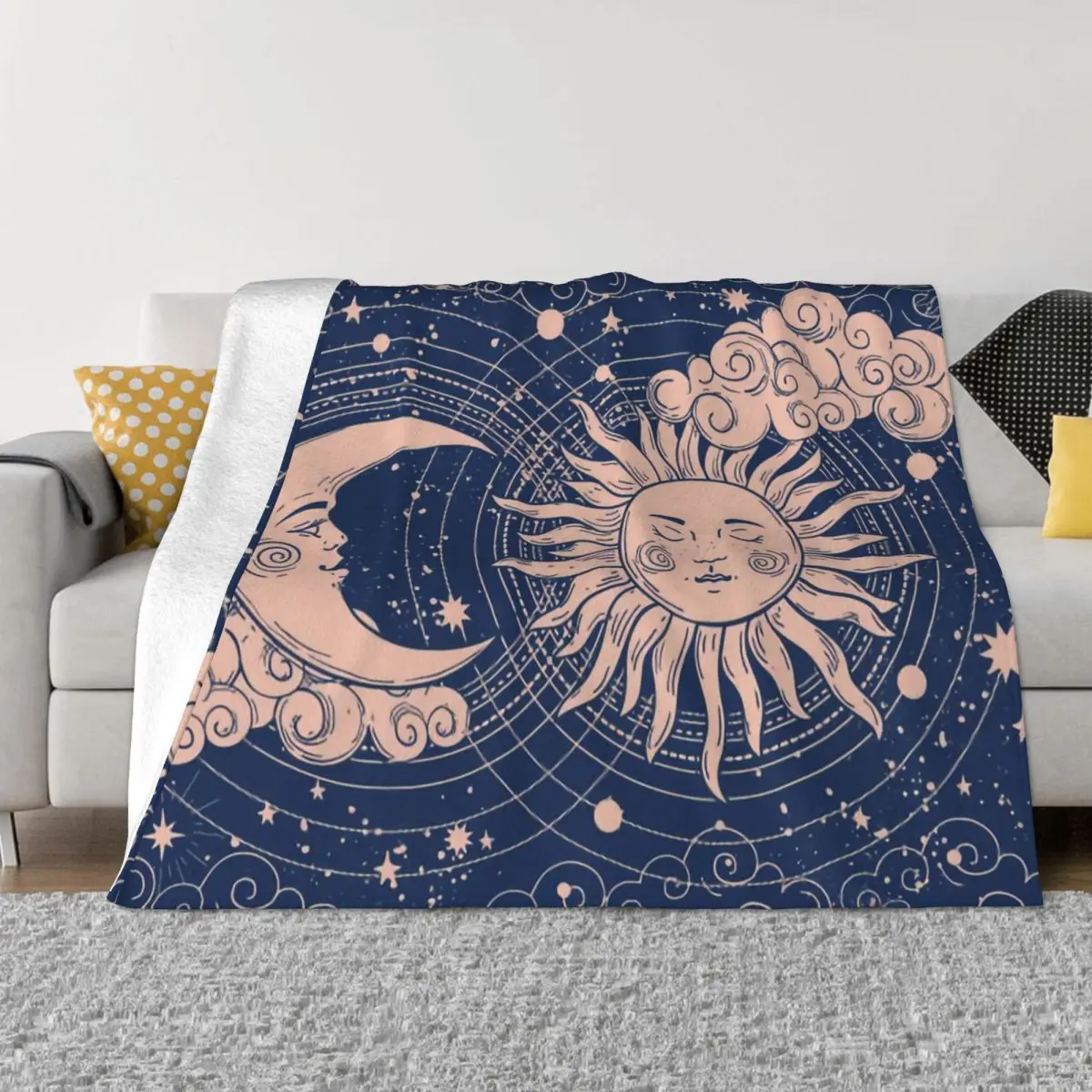 

Tarot Divination Occult Blanket Plaid Sherpa Throw Blankets for Durable Long-Lasting Room Decor