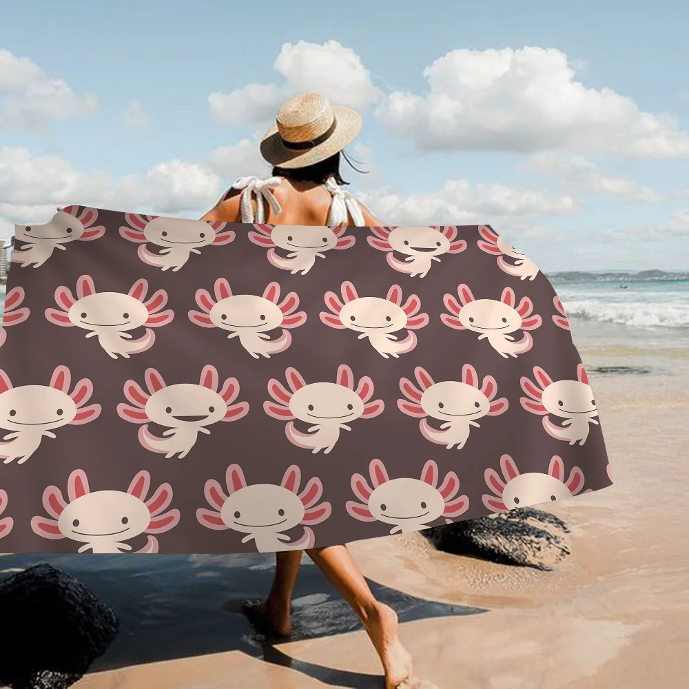 Axolotl Art Towel Microfiber Beach Towel Absorbent Quick dry Soft Yoga Swimming Resort Mountain Climbing Towel 2