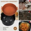 Air Fryer Silicone Basket-Reusable Non-Stick Tray Baking Tray for Pizza Fried Chicken Fries-Air Fryer Liners Accessories 4
