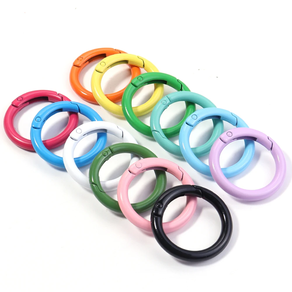 Metal O Ring Spring Clasp Carabiner Keychain Clips 5/10Pcs 25/35/41mm