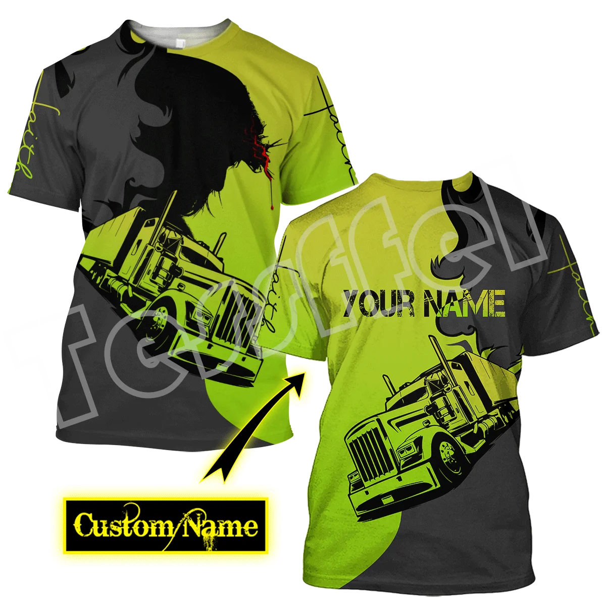 

Custom Name Concrete Trucker Driver Worker Retro Tattoo Summer Harajuku T-Shirts Unisex Top O-Neck Short Sleeves Drop Shipping S