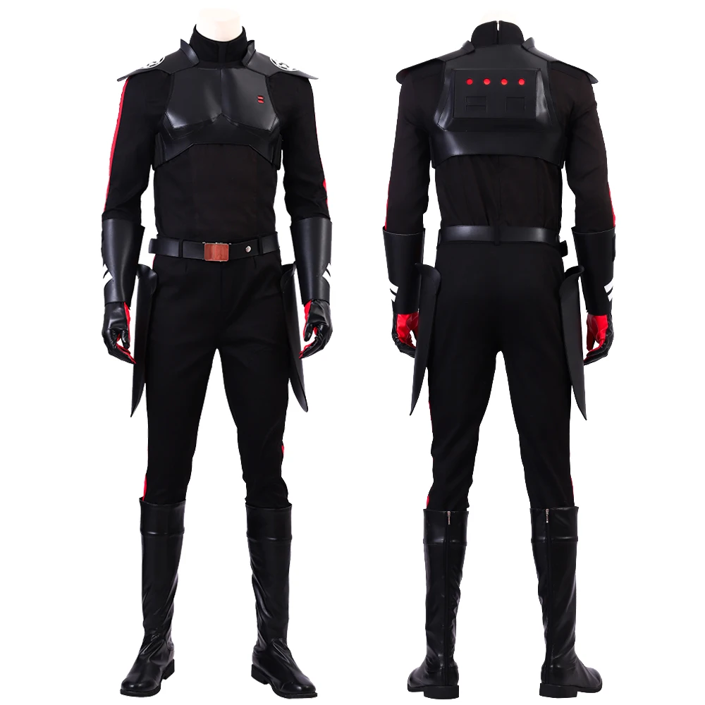 

Inquisitor Cal Kestis Cosplay Costume Halloween Carnival Black Outfit With Accessories Adult Men Clothing