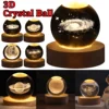 Crystal Ball LED Night Light Colorful Saturn Solar System 3D Moon Table Lamp USB Bedroom Atmosphere Lamp for Birthday Kid Gift 2