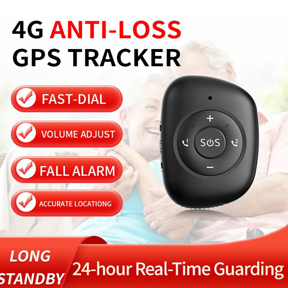 4G Anti-Loss GPS Pendant Tracker With SOS 2 Way Calling GEO Fall Alarm Fast Dial Found By Buzzer IP67 Waterprrof Tracking Device