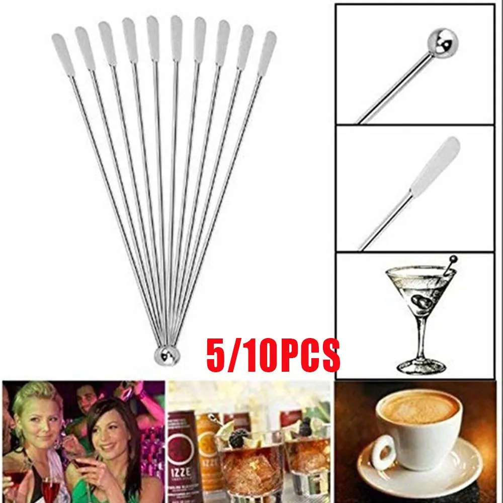 19cm Stainless Steel Creative Mixing Cocktail Stirrers Sticks for Wedding Party Bar Swizzle Drink Mixer Bar Muddler