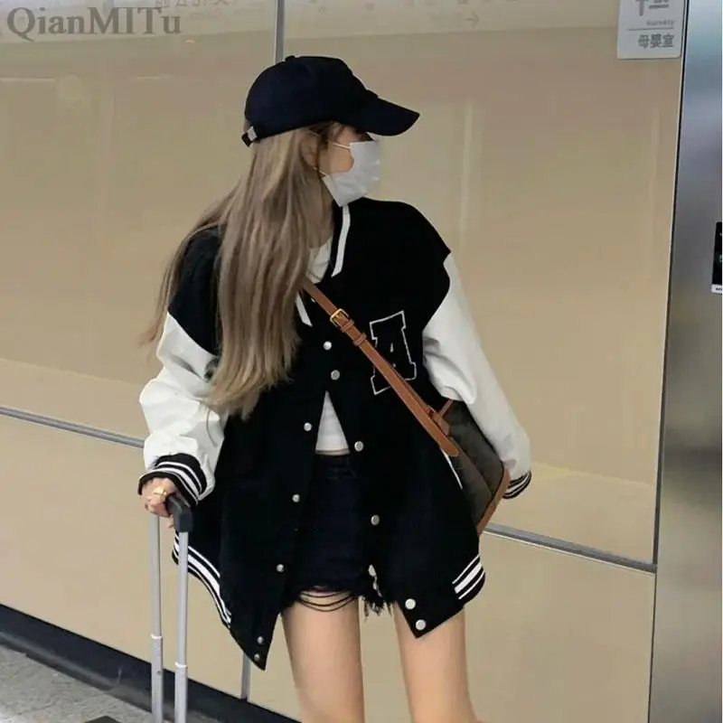 

Jackets and Coats Loose student Autumn Winter Fashion Bomber Jackets for Women Streetwear Baseball Uniform Oversized Coat