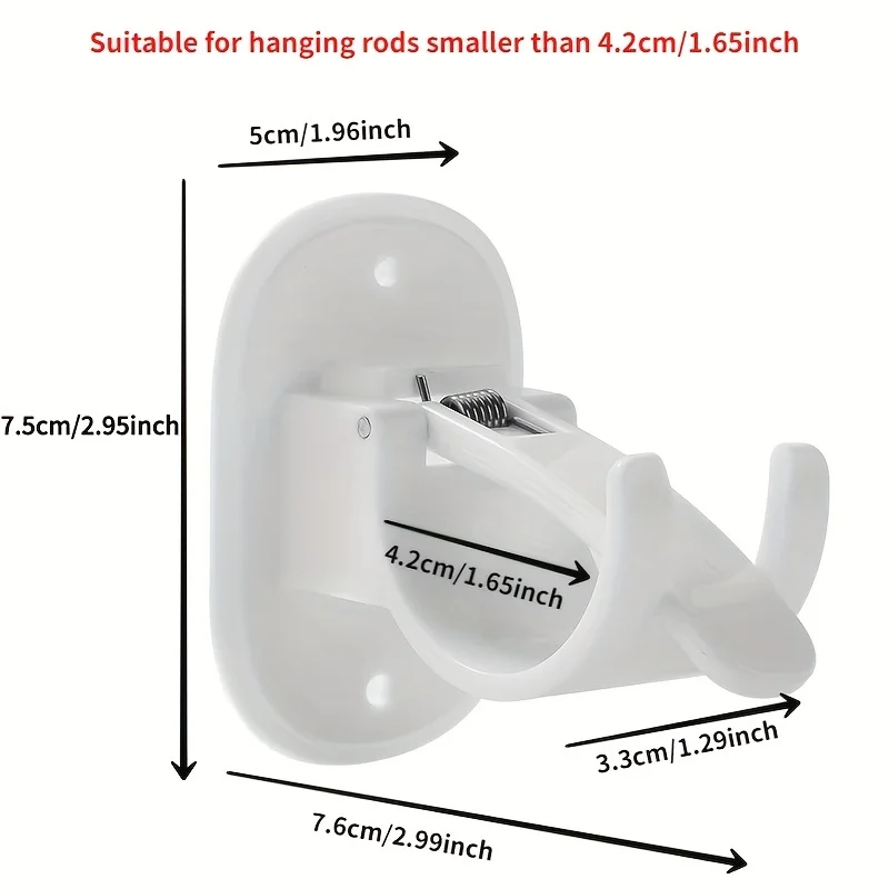 Curtain rod hook self adhesive hooks wall mount hooks 2PCS