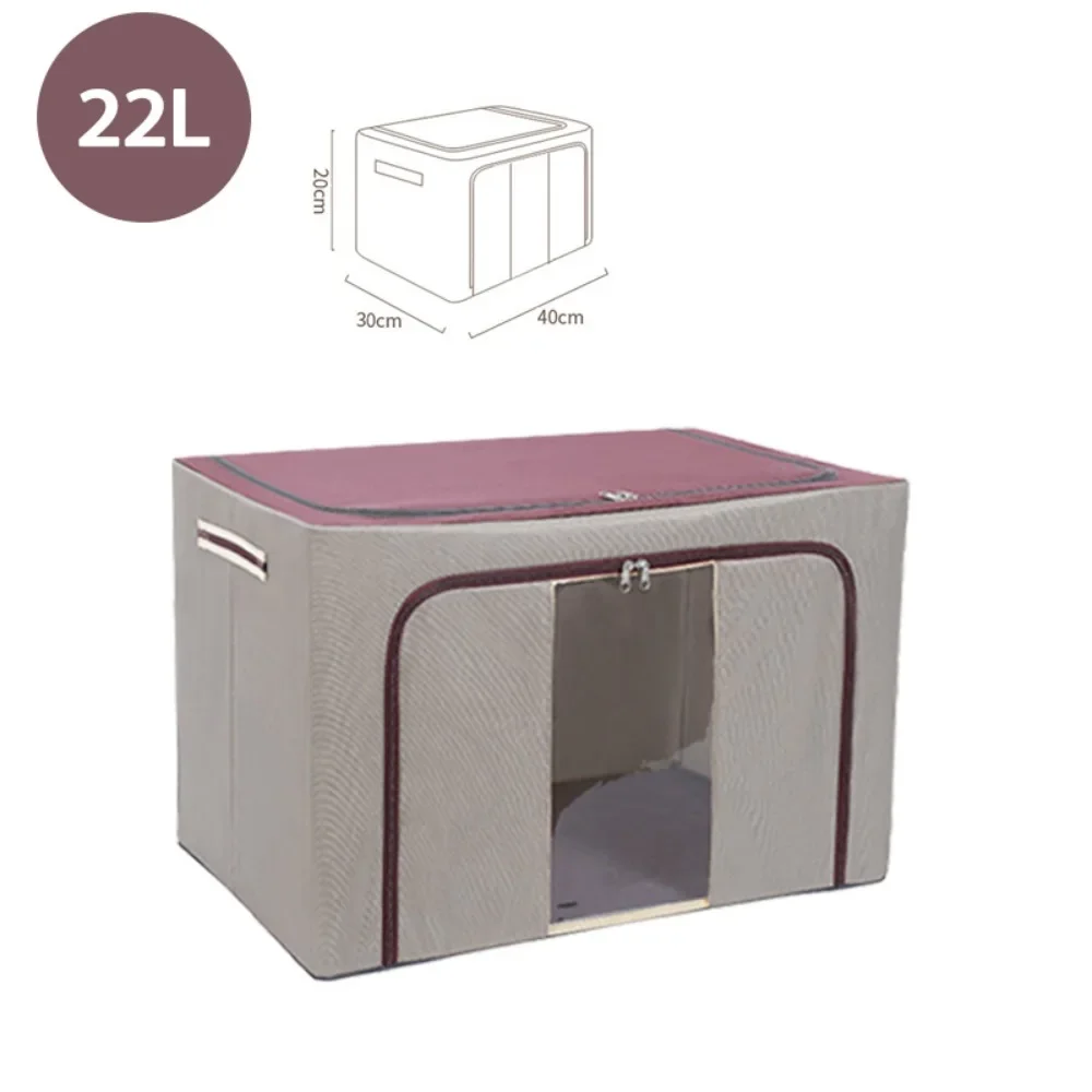 Large Capacity Clothes Storage Box Foldable Oxford Cloth Dustproof Storage Box with Zipper Wardrobe Organizer Household Items 6