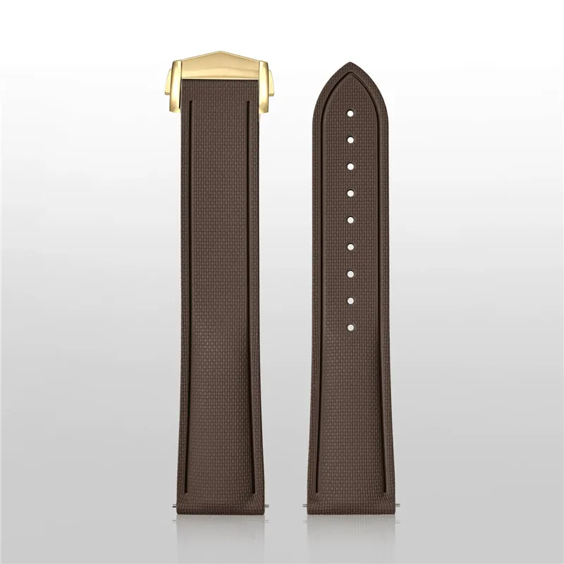 Universal Fluoro Rubber Watch Strap with FKM Deployant Buckle - Men's Sizes 18mm to 24mm