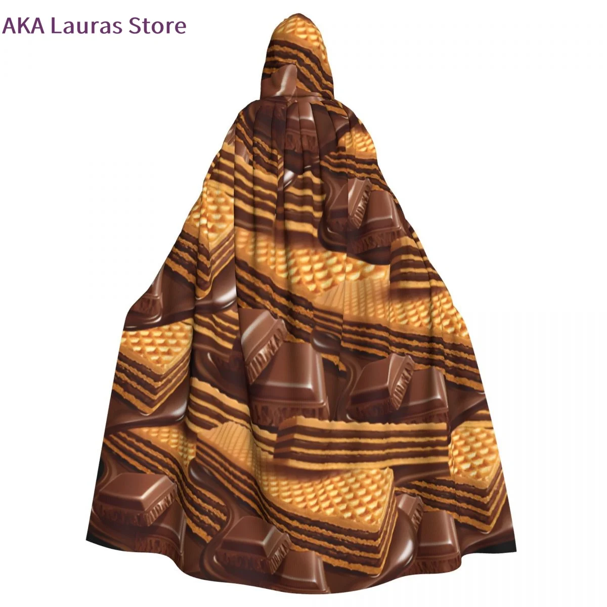 

Adult Vampire Cape Hooded Robe Halloween Waffle Chocolates Cloak Full Length Cosplay