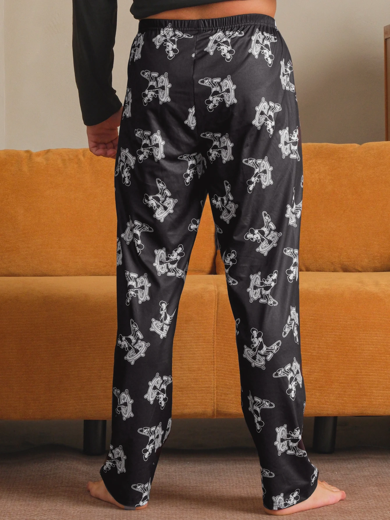 1 pack Men's pajamas long pants for autumn and winter printed casual home pants