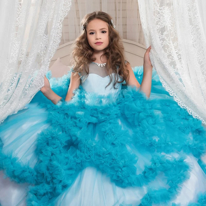 Customized Ball Gown Baby Flower Girl Dresses Tulle Children