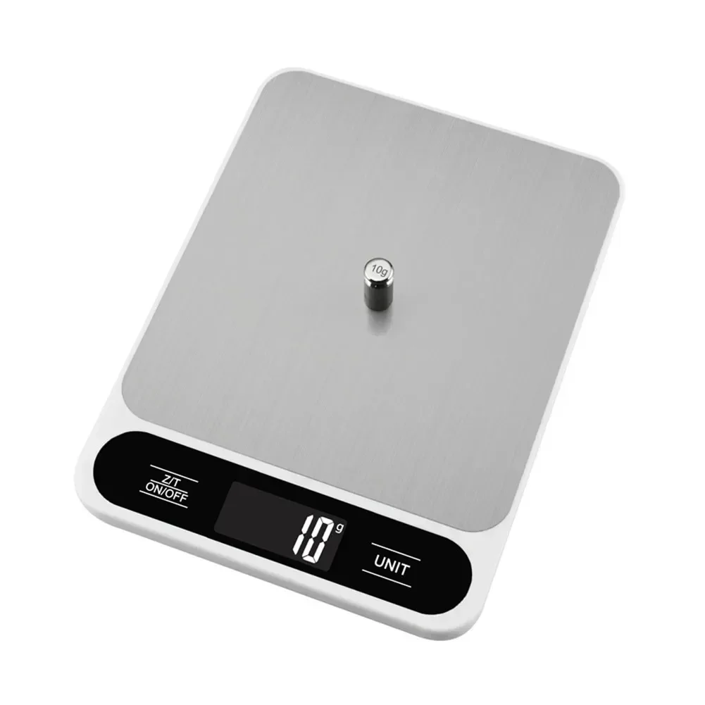 

Электронные кухонные весы, цифровой прибор для измерения пищи, точность 5 кг/1 г, для выпечки, 10 кг/1 г