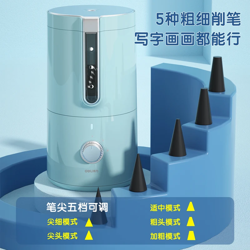 Deli Automatic Electric Pencil Sharpener Type-C USB Charging Fast Sharpen for Colored Sketch Pencils School Supplies Stationery