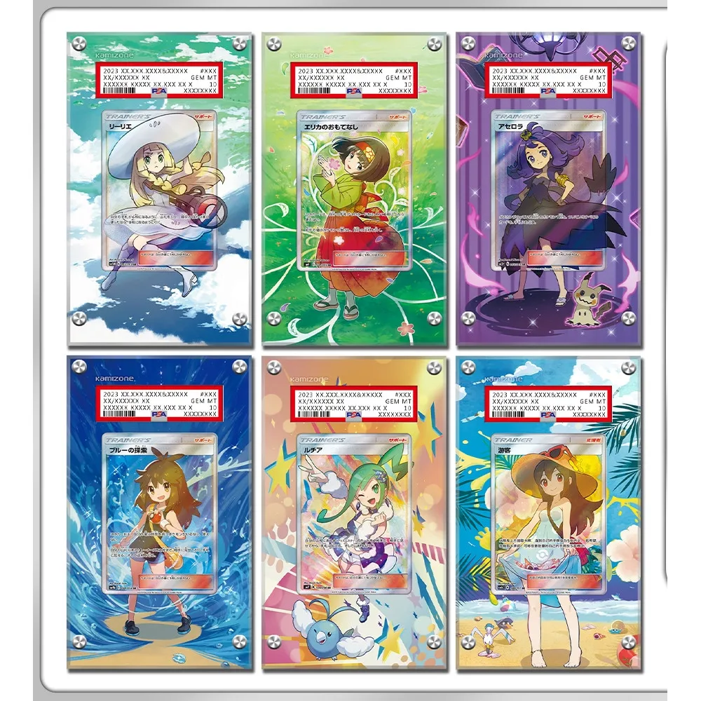 

Pokemon/PTCG PSA Rating Card Extended Card Acrylic Card Brick Display Stand Showing Stand Lillie Red Not Include Card First Wave