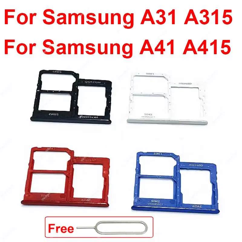 Для Samsung A31, A315, A315F, A315G, A315N, A41, A415, A415F, устройство для чтения SIM-карт, держатель гнезда, адаптер, лоток для Sim-карты, Запасная часть