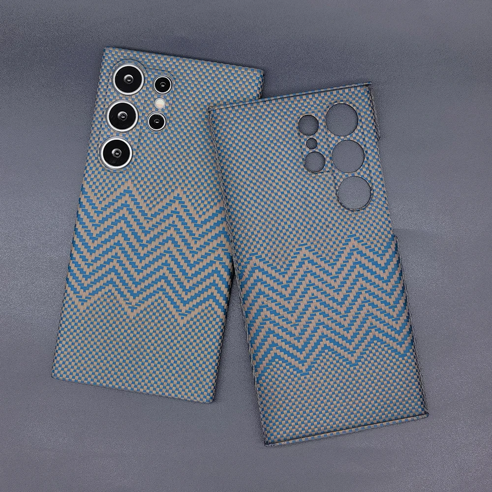 kevlar Real Carbon Fiber Phone Case For Samsung Galaxy S24  23 Ultra Plus  Aramid commercial S22 Ultra-thin Shockproof Cover