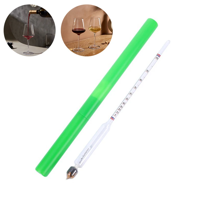 1Pc 0-100 Degree Glass Wine Alcohol Meter Wine Concentration Meter Liquor Alcohol Fruit Rice Measuring