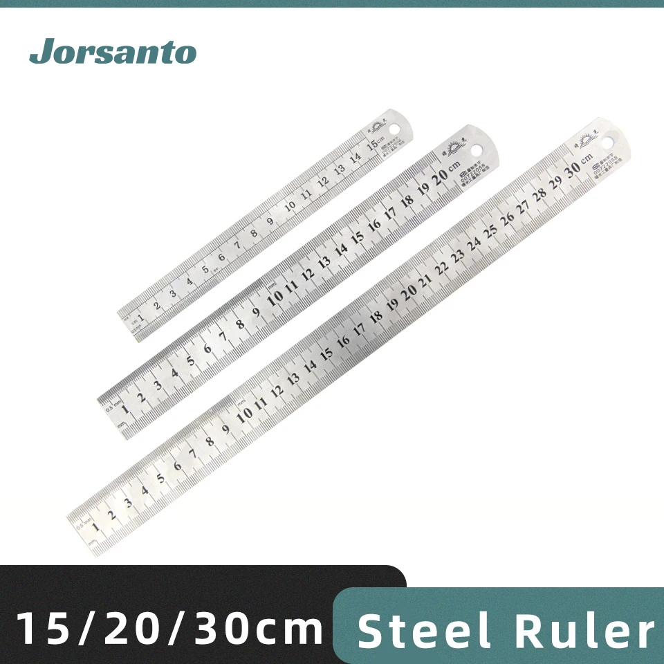 Carpentry Square Ruler Measurement Tool 1pcs Straightedge Double Side Scale Metal Ruler High Quality Stainless Steel Woodworking Drawing Measuring Tools 0-15/25/30mm
