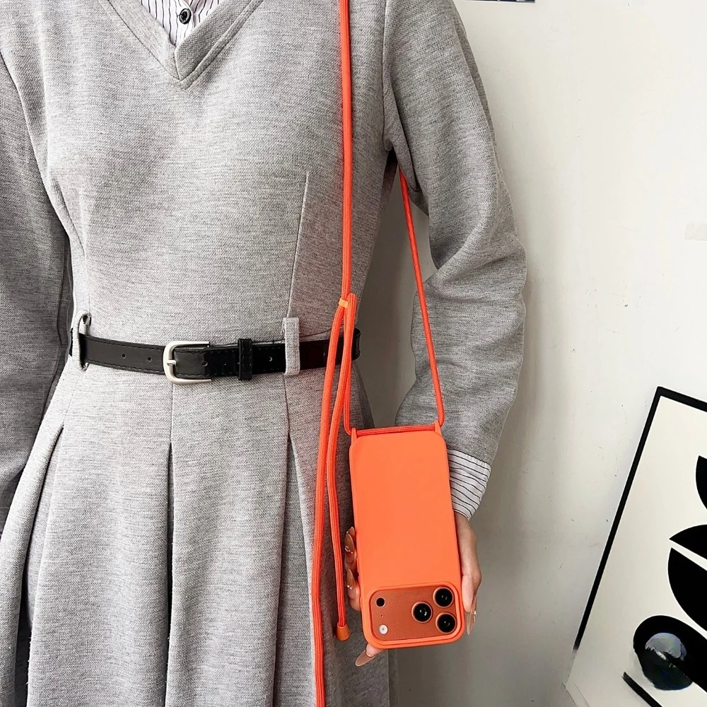 Versatile Necklace Strap Cord Crossbody Lanyard Liquid Silicone Phone Case