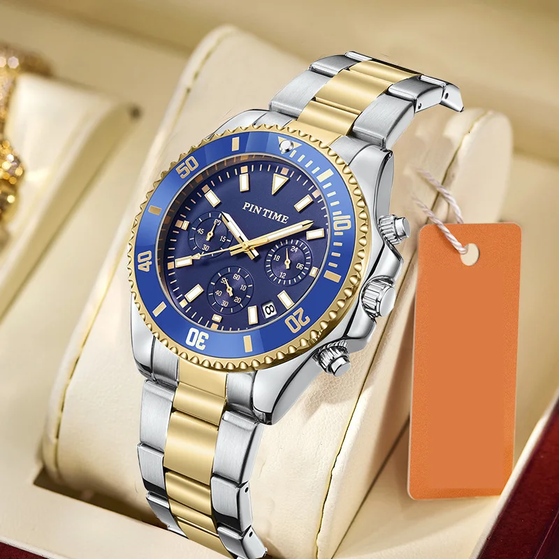 PINTIME Casuals Men's Watches 42mm Case Six-Hand Dial