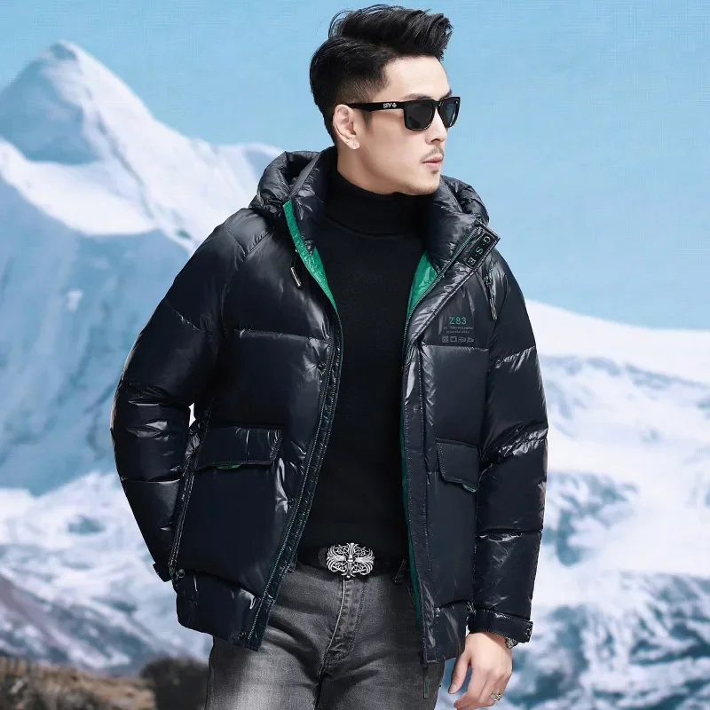 thumbnail image 1 of Chaqueta de plumón de invierno 2024, nueva ropa de diseñador de lujo para hombre, abrigo corto grueso, plumón de ganso ultraligero con capucha ligera, 1 of 5