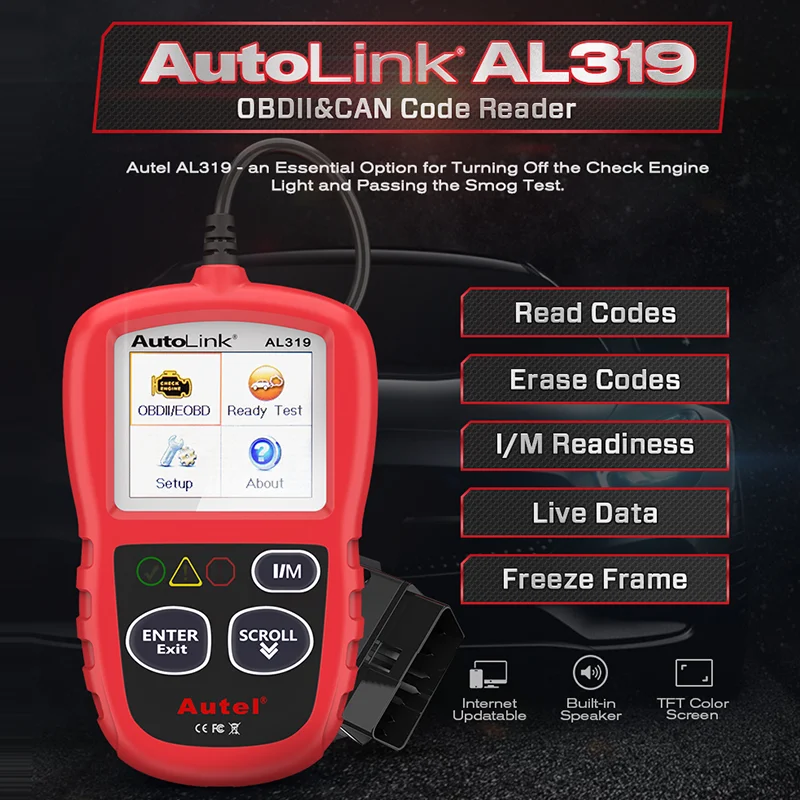 Autel AL319 OBD2 CAN Code Reader Auto Car Diagnostic Tool View Freeze