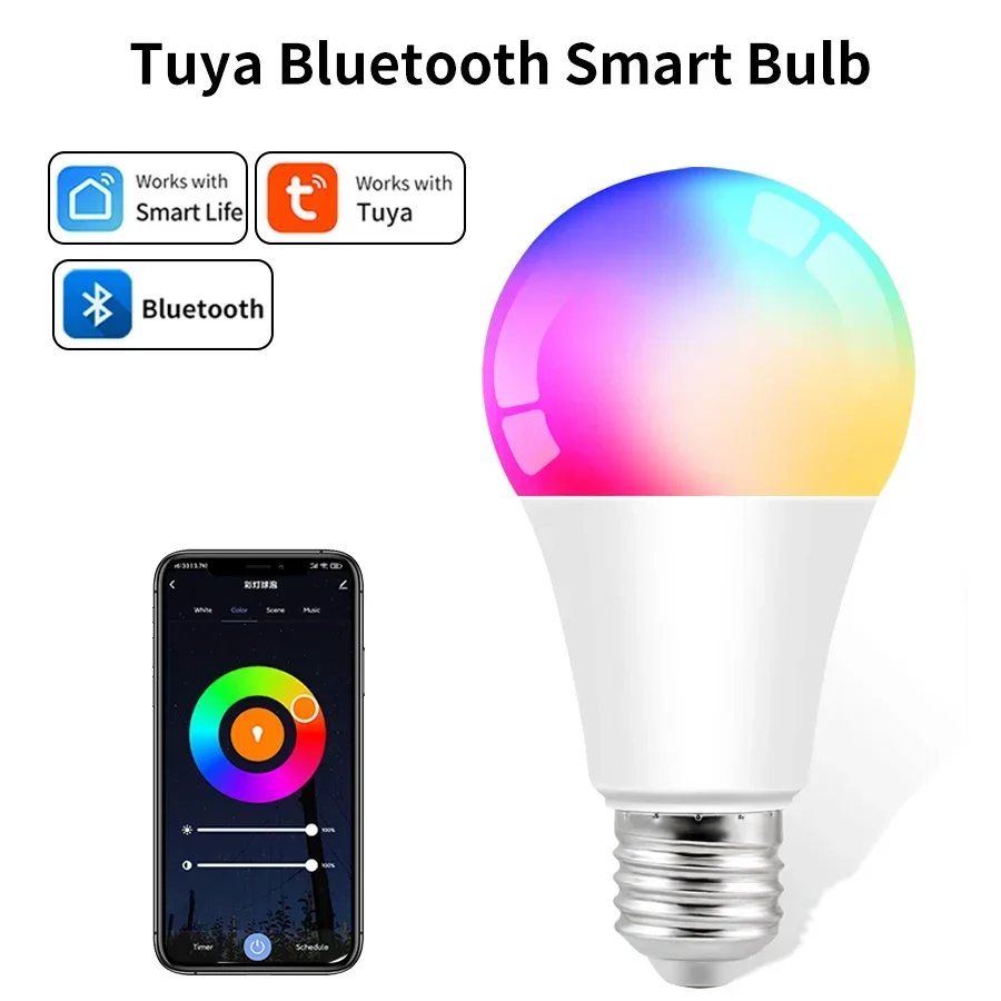 Tuya Wifi/Bluetooth Smart Bulb Alexa Led Lamp ZigBee Smart Light Bulbs E27 85-265V RGB Smart Life APP Control Dimmable Timer