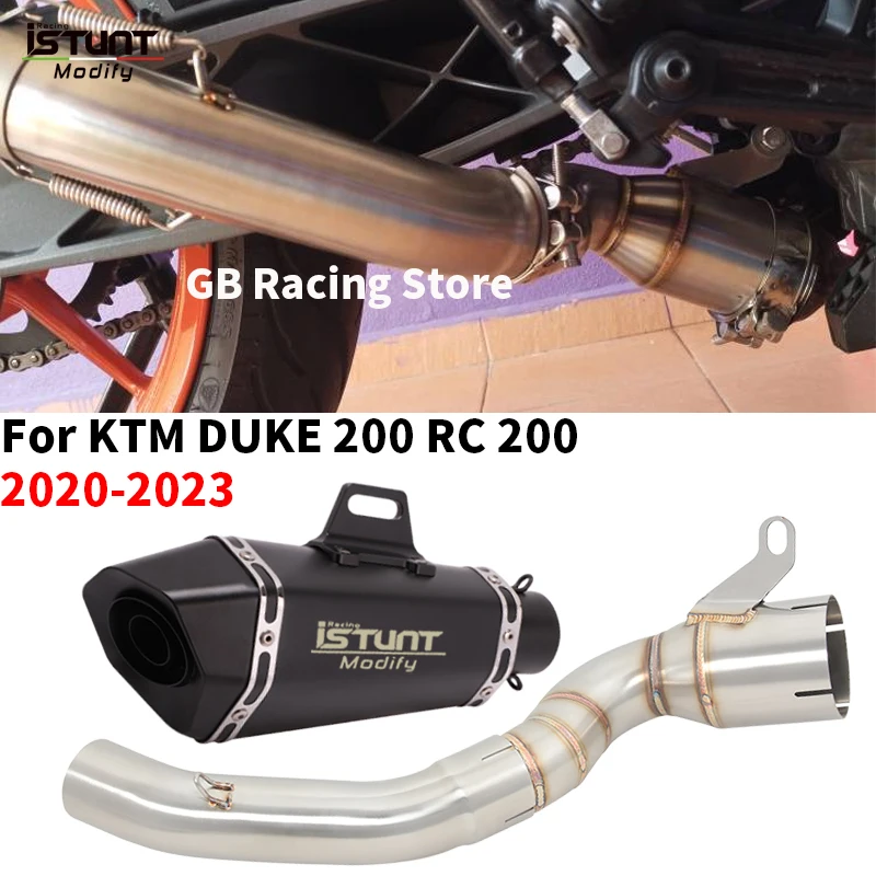 Slip On For KTM DUKE200 DUKE 200 RC200 2020 2021 2022 2023 Motorcycle Exhaust Modify Mid Link Pipe 51mm Muffler Escape Moto