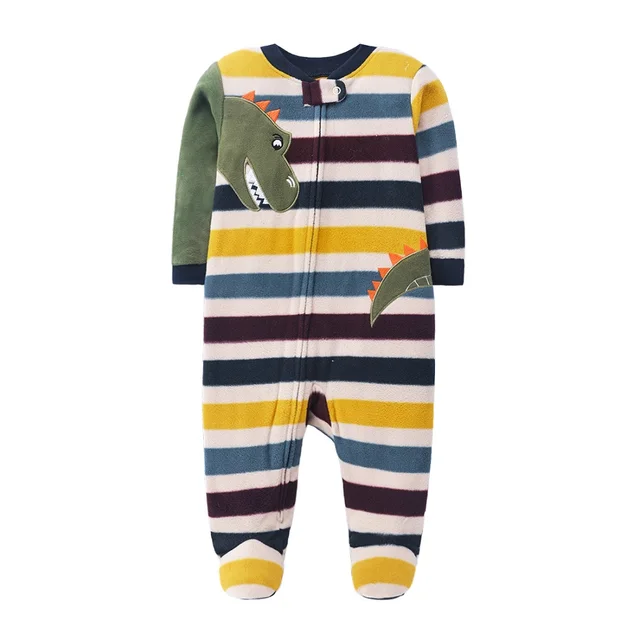 Peleles cálidos con pies para bebé, pijamas de lana de Micro Polar para bebé, a 12 meses de 2023 infantil ropa de dormir, otoño e invierno, 0/3 - Imagen 6