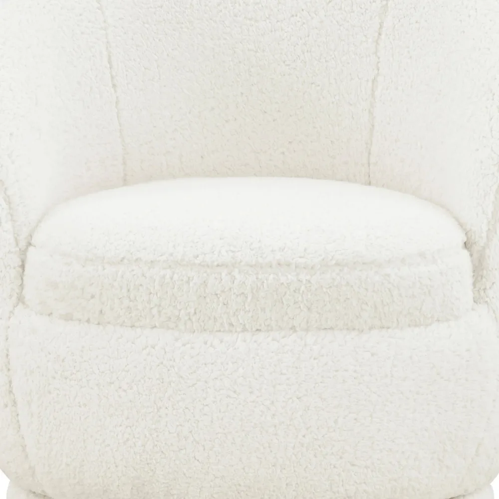 Better Homes & Gardens Mira Kids Swivel Chair, Cream Faux Shearling 6