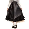 Women'S Solid Color Design Fashionable Japanese Girl Fairy Lace Half Length Skirt Black And White Maid Princess Skirt Fairy Y2k 4