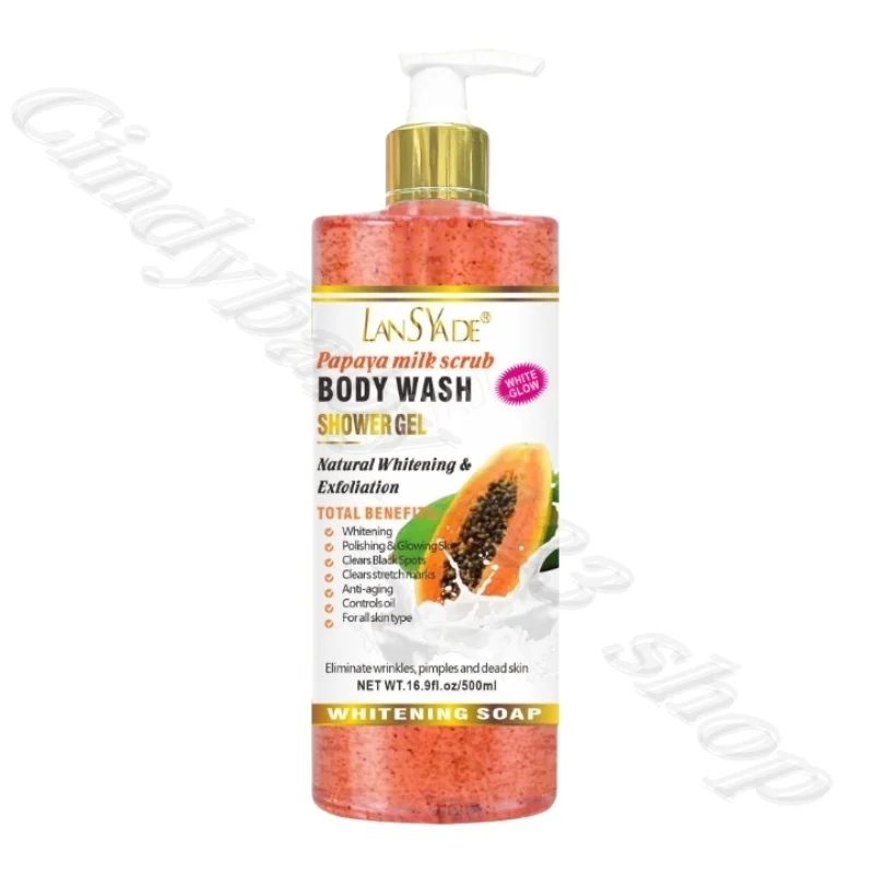 Fruit Scrub Shower Gel Foam Rich Refreshing Moisturizing Gentle Cleansing Improve Dull and Long-lasting Fruit Fragrance 500ml