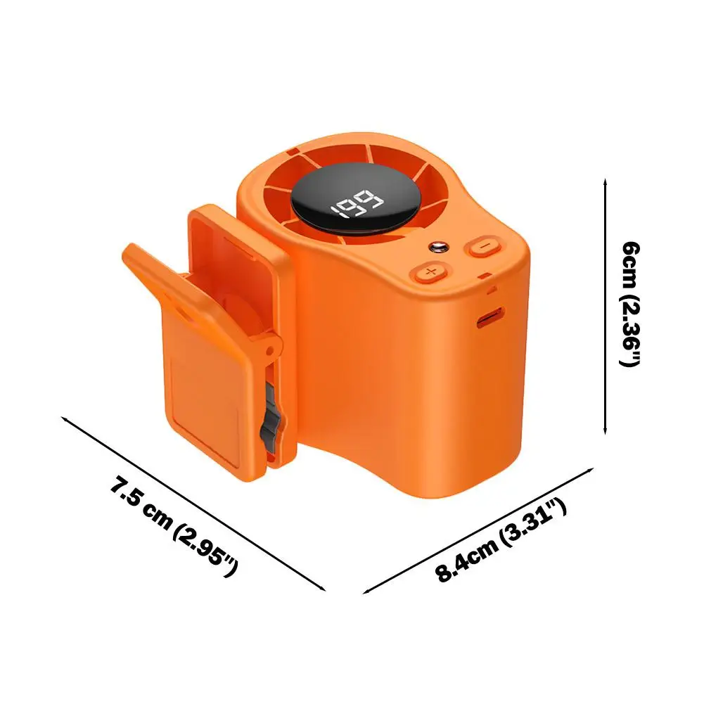 Portable USB Rechargeable Clip-On Fan with LED Display and 360° Rotation