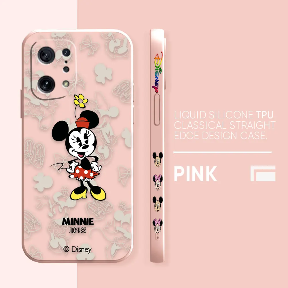 thumbnail image 1 of Case For OPPO FIND X6 X3 REALME X7 X50 RENO 2 4Z 4 6 Lite 5Z 5F 4G 5G PRO Liquid Silicone Case Funny Mickey Minnie Mouse, 1 of 5