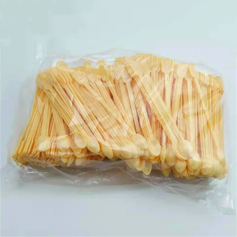 Description Picture 2 of item500/100Pcs Coffee Dessert Cake Spoons Plastic Spoon Safe Tea Coffee Ice Cream Stick Stirring Bar Disposable Spoons