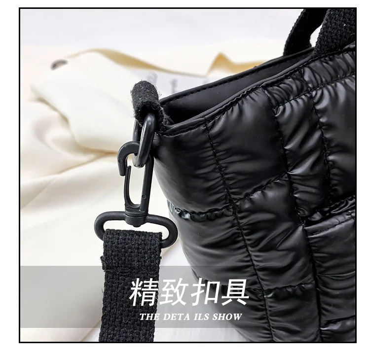 Nylon Quilted Women Handbags Fashion Cotton Padded Crossbody Bags for Women Designer Brands Down Space Shoulder Bag Purses 2022