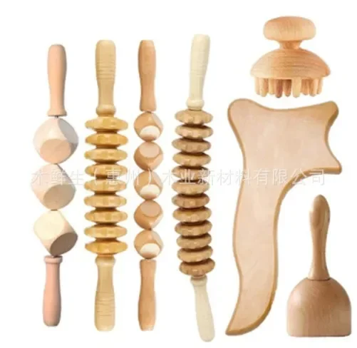 

Tcare Wooden Lymphatic Drainage Massager Paddle Manual Anti-Cellulite Gua Sha Tool Muscle Pain Relief Soft Tissue Therapy Device