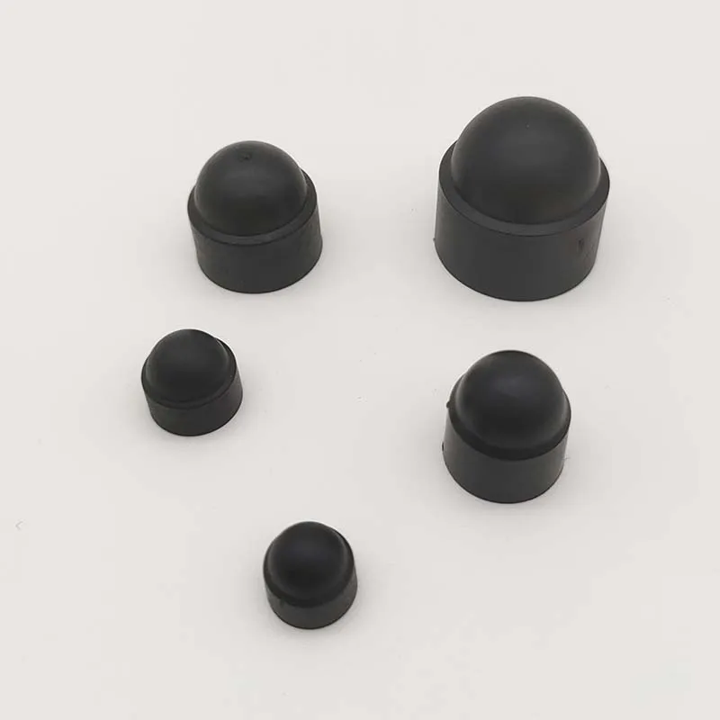 50pcs Black Plastic Dome Bolts Nuts Protection Cap Covers Exposed Hexagon PE Nut Bolt Assortment Kits M4 M5 M6 M8 M10