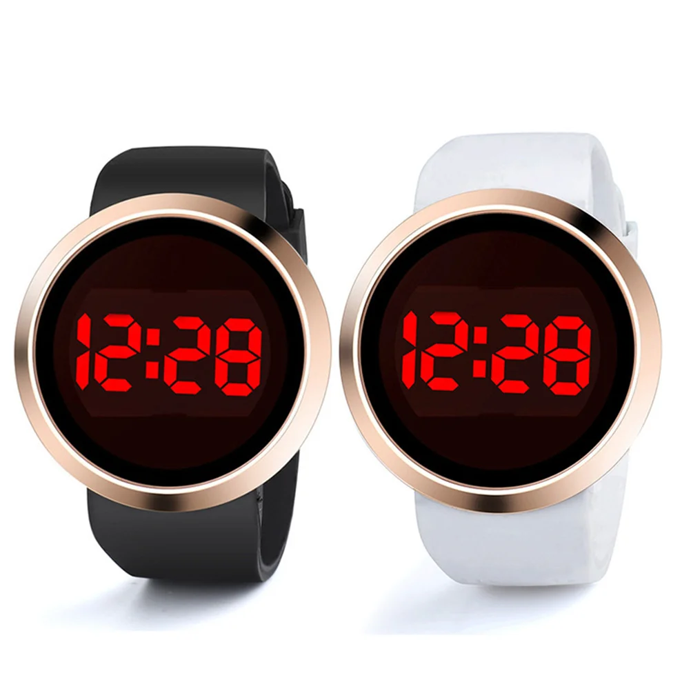 Men and Women LED Alloy Wristbands Electronic Watch Fashion Touch Screen Digital Watch Bracelet Birthday Gift Wrist Watch Electr 2