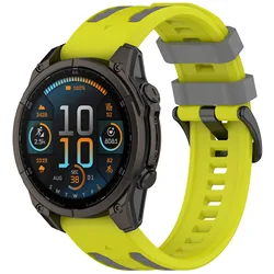Sport Silicone Band: Quick Fit Adjustable Strap in 22mm & 26mm Sizes - Quick Fit 26mm (Lime Gray)