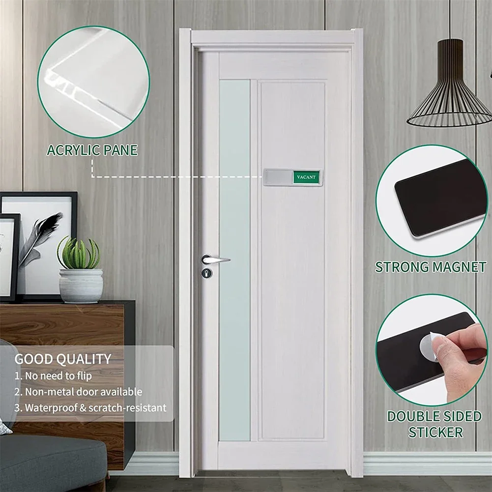 Vacant/Occupied Schiebetürschild Für Toilette & Büro – Privatsphäre-Schild Mit 2 Zuständen