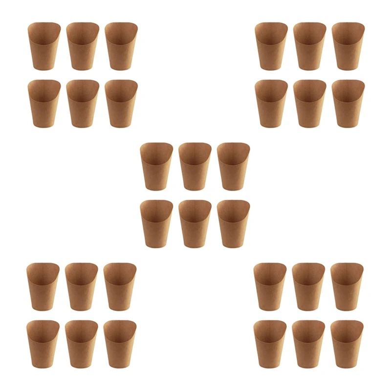 

500Pcs Disposal Baking Cakes Egg Puff French Fries Chips Snacks Kraft Paper Cups Holder, 300Ml (Brown)