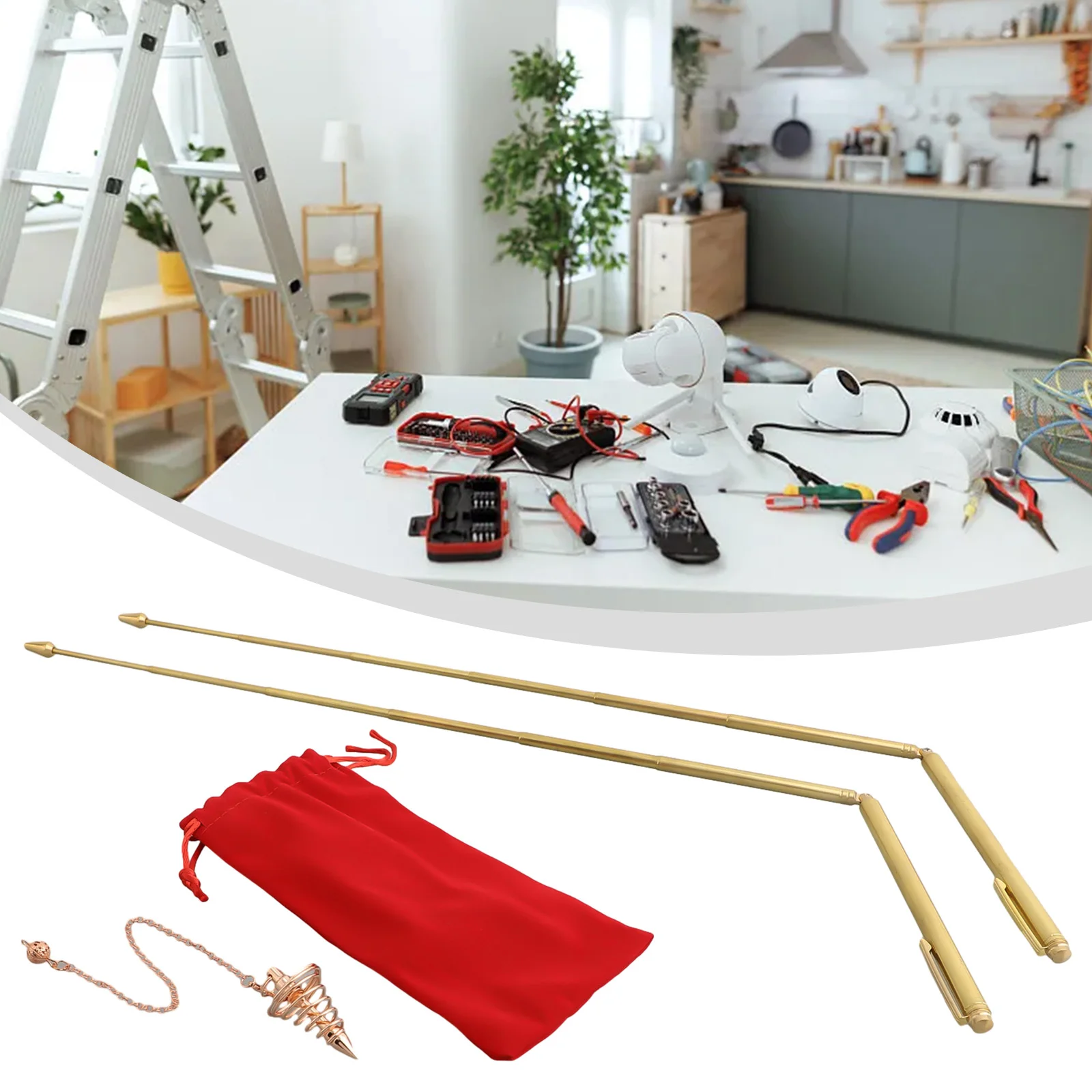 

99.9% Copper Detector Rod Metal Rod+Pendulum Pendant For Treasure Hunting Tools High Quality Copper Probe Durable And Strong