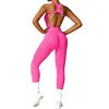New Yoga Set Seamless Women's Jumpsuits One-Piece Gym Push Up Workout Clothes Fitness Bodysuit Sportswear Tracksuit Short Sleeve 1