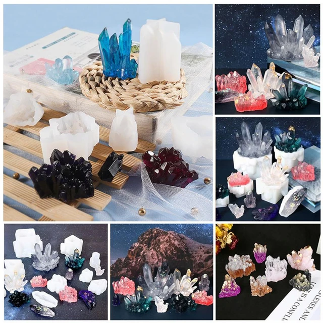 Silicone Mold Reusable Irregular Shape Non-stick Clear Texture Heat  Resistant DIY Crafts Faux Crystal Cluster Stone Shape Ice Pillar Epoxy  Resin Mold 