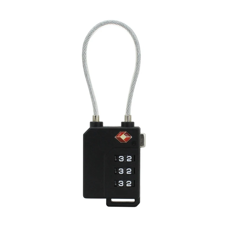 Description Picture 3 of item1/2/4PCS Portable TSA Approved Cable Luggage Lock 3-Digit Password Lock Padlock
