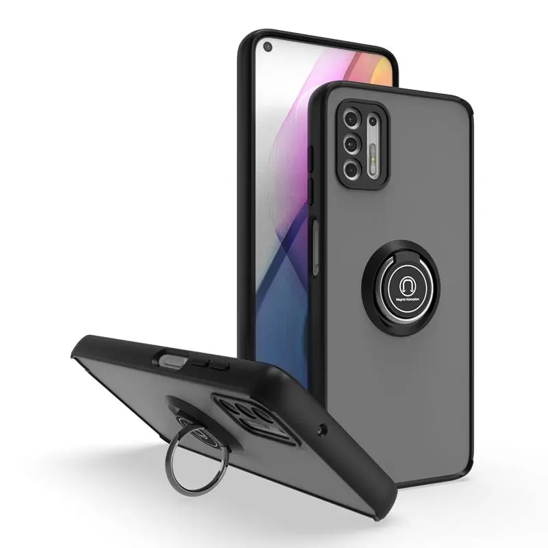 Durable Shockproof Matte Case with Car Magnet Ring Holder