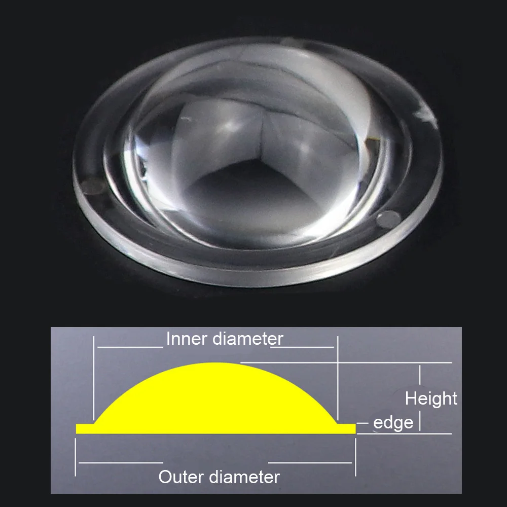 10-52 MM PMMA Edged Acrylic Plano-convex Lens Flashlight LED Lens Focusing Torch Plastics Magnifying Plano Convex