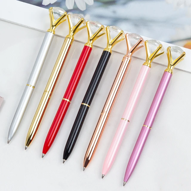 Diamond Pens With Crystal Cute Ballpoint Pens Pen With Diamond Rhinestones  Crystal Metal Ballpoint Pens For Bridesmaids Gifts - AliExpress